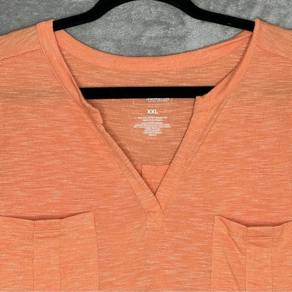 Sonoma XXL 2X Tank Top Shirt Orange Sleeveless V Neck Knit Rayon Blend Womens - Picture 3 of 5